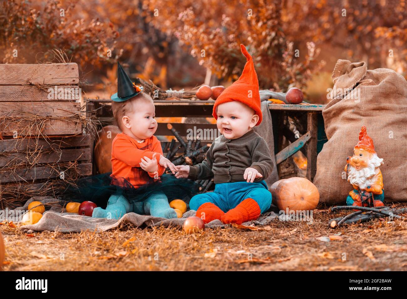 sachin and babi light blue dress Funny child dressed Halloween costume. Halloween holidays concept 13064630  Stock Photo at Vecteezy
