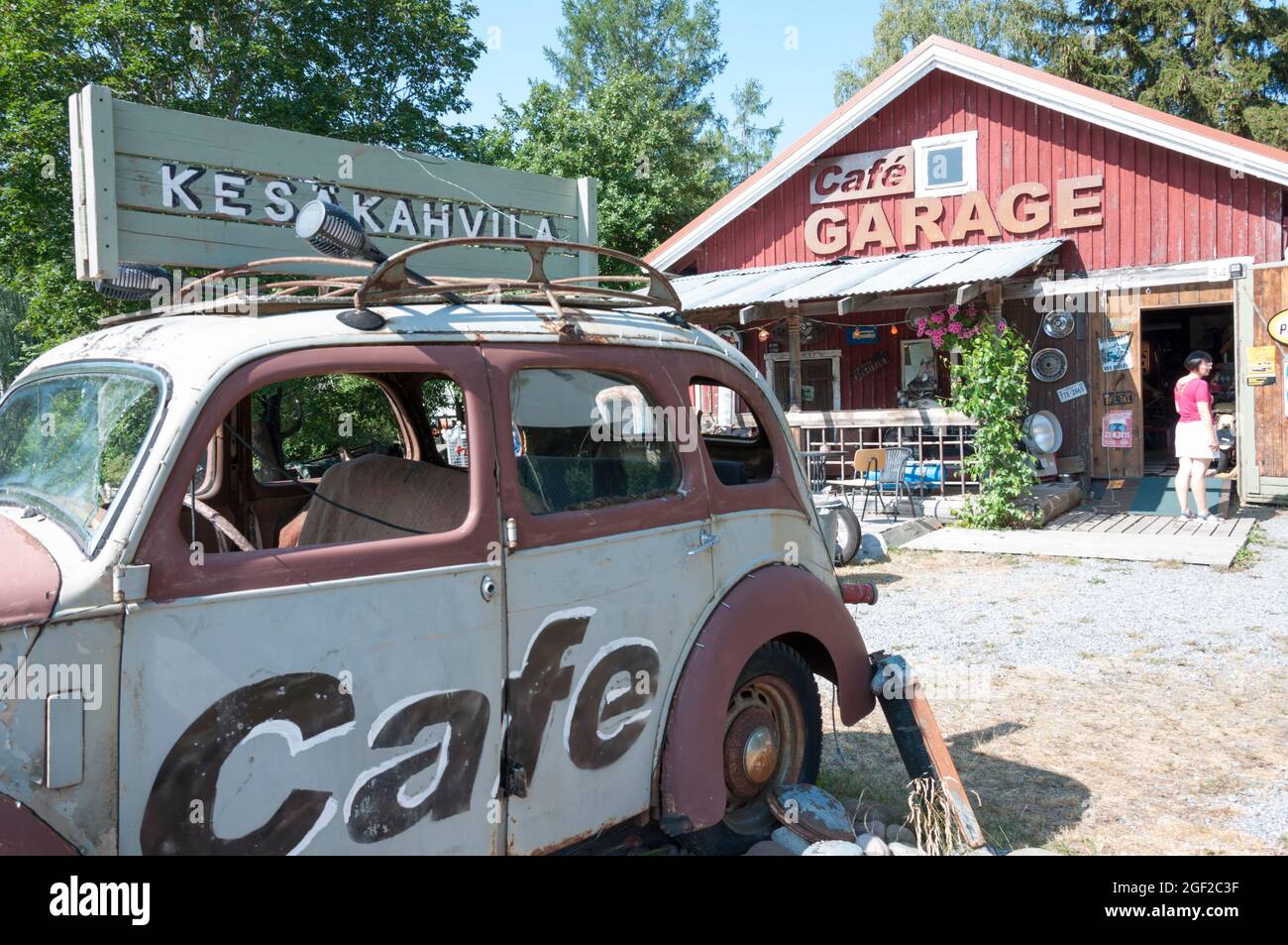 Cafe Garage Vammala Finland Stock Photo