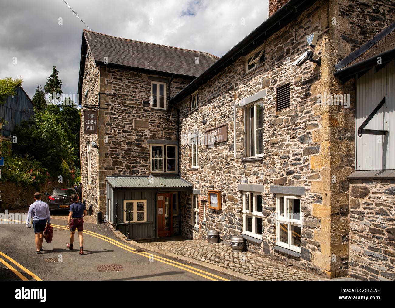 UK Wales, Clwyd, Llangollen, Dee Lane, Old Corn Mill, (Melin Yd) café Stock Photo