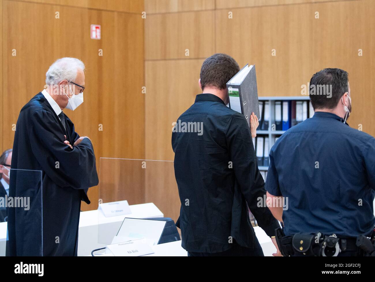 Munich, Germany. 23rd Aug, 2021. One of two men charged with murder (M ...