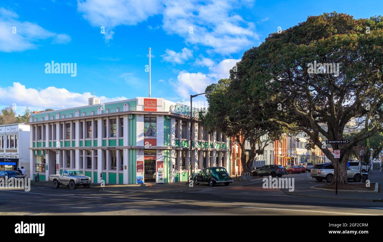 Napier, New Zealand. The offices of the Art Deco Trust, in a historic 1930s building Stock Photo
