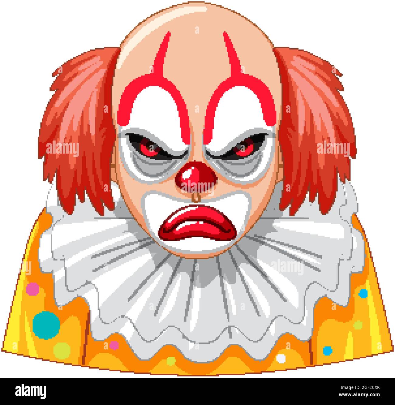 Creepy clown face on white background illustration Stock Vector Image ...