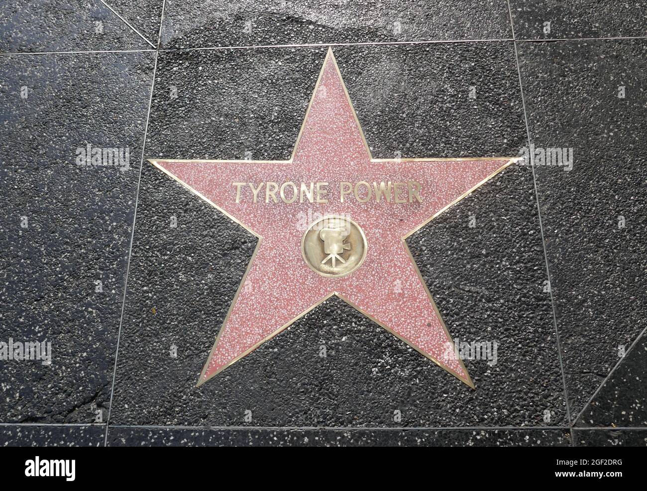 Hollywood, California, USA 17th August 2021 A general view of atmosphere of actor Tyrone Power's New Star on the Hollywood Walk of Fame on August 17, 2021 in Hollywood, California, USA. Photo by Barry King/Alamy Stock Photo Stock Photo