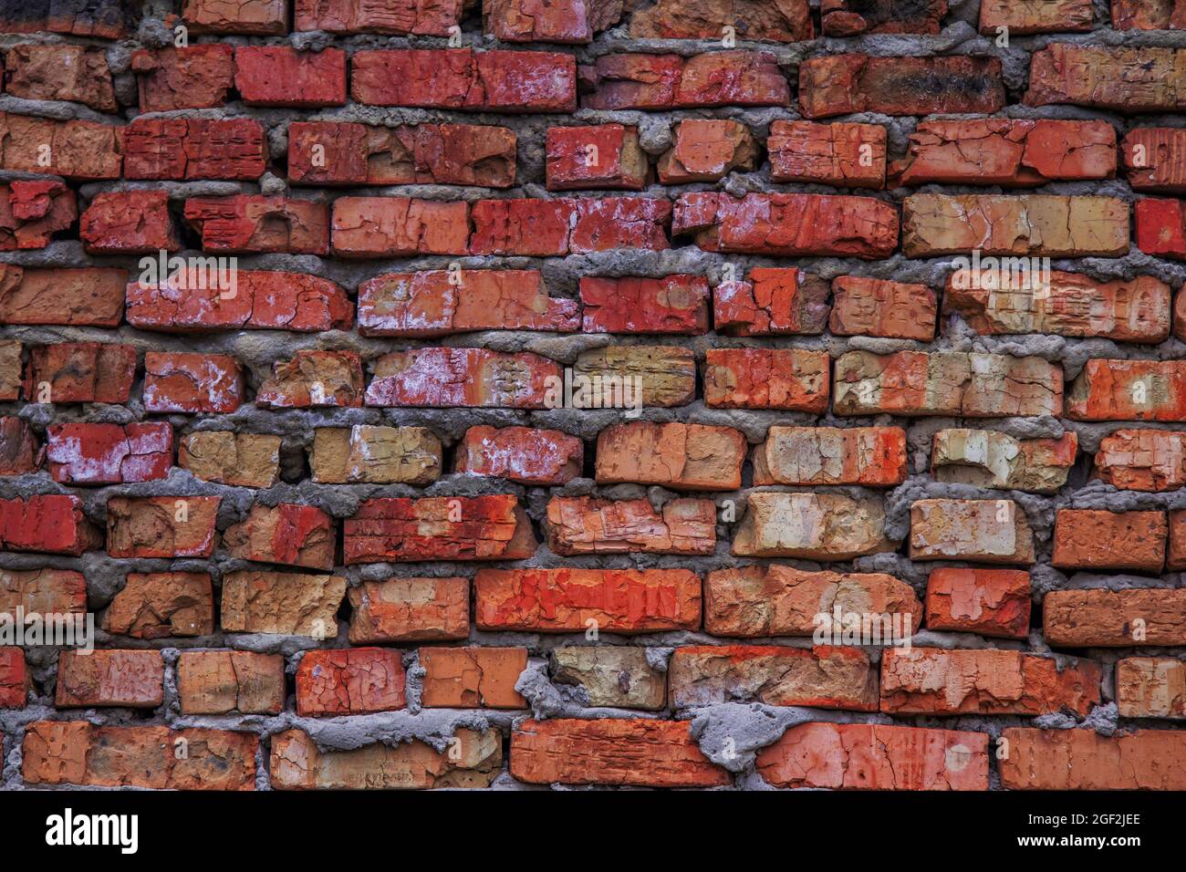 Old vintage red brick textured wall abstract background Stock Photo - Alamy