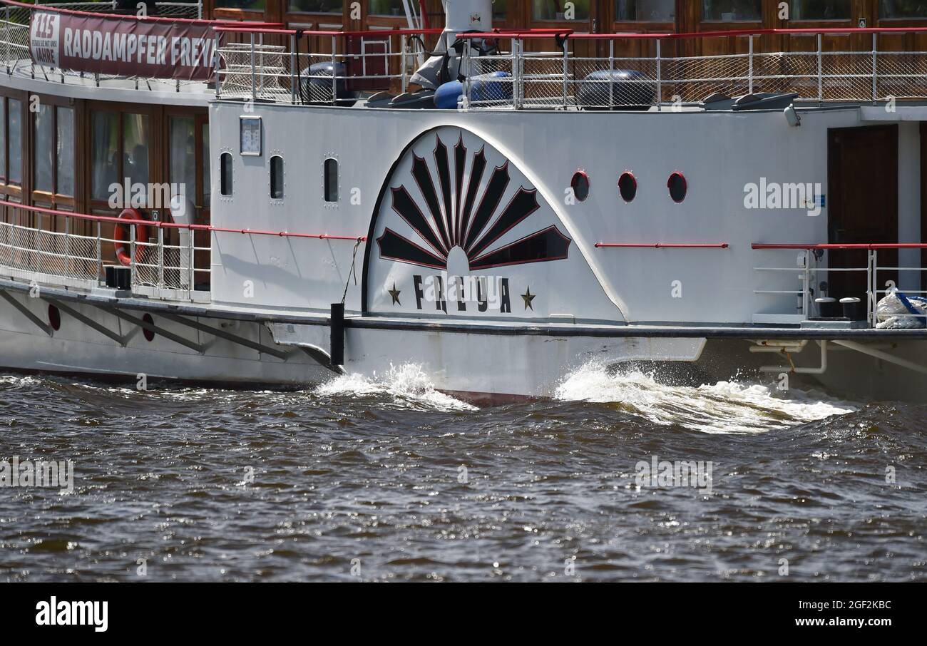 Side Wheel Steamer Freya Stock Photo