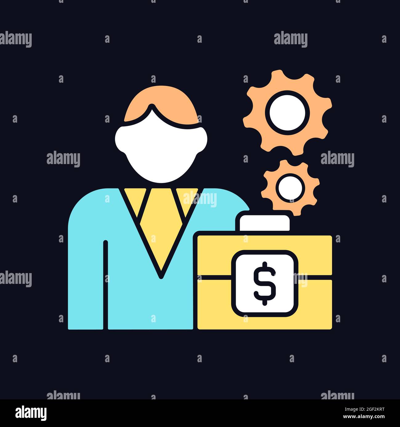 Finance director RGB color icon for dark theme Stock Vector Image & Art ...