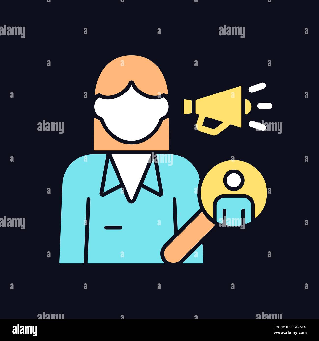 Marketing manager RGB color icon for dark theme Stock Vector Image ...