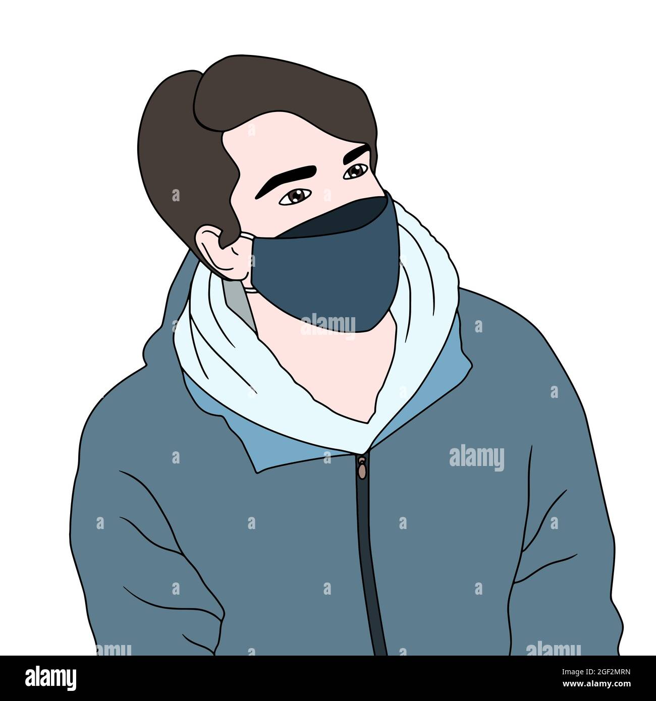 With mask character illustrations. Hand Drawn Vector Illustrations of
