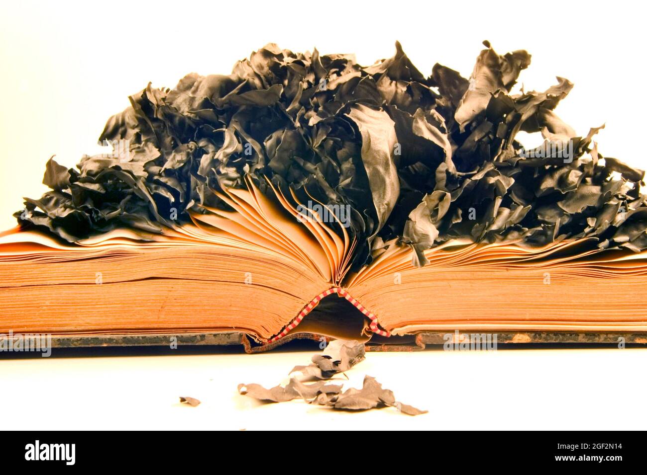 open burned book Stock Photo