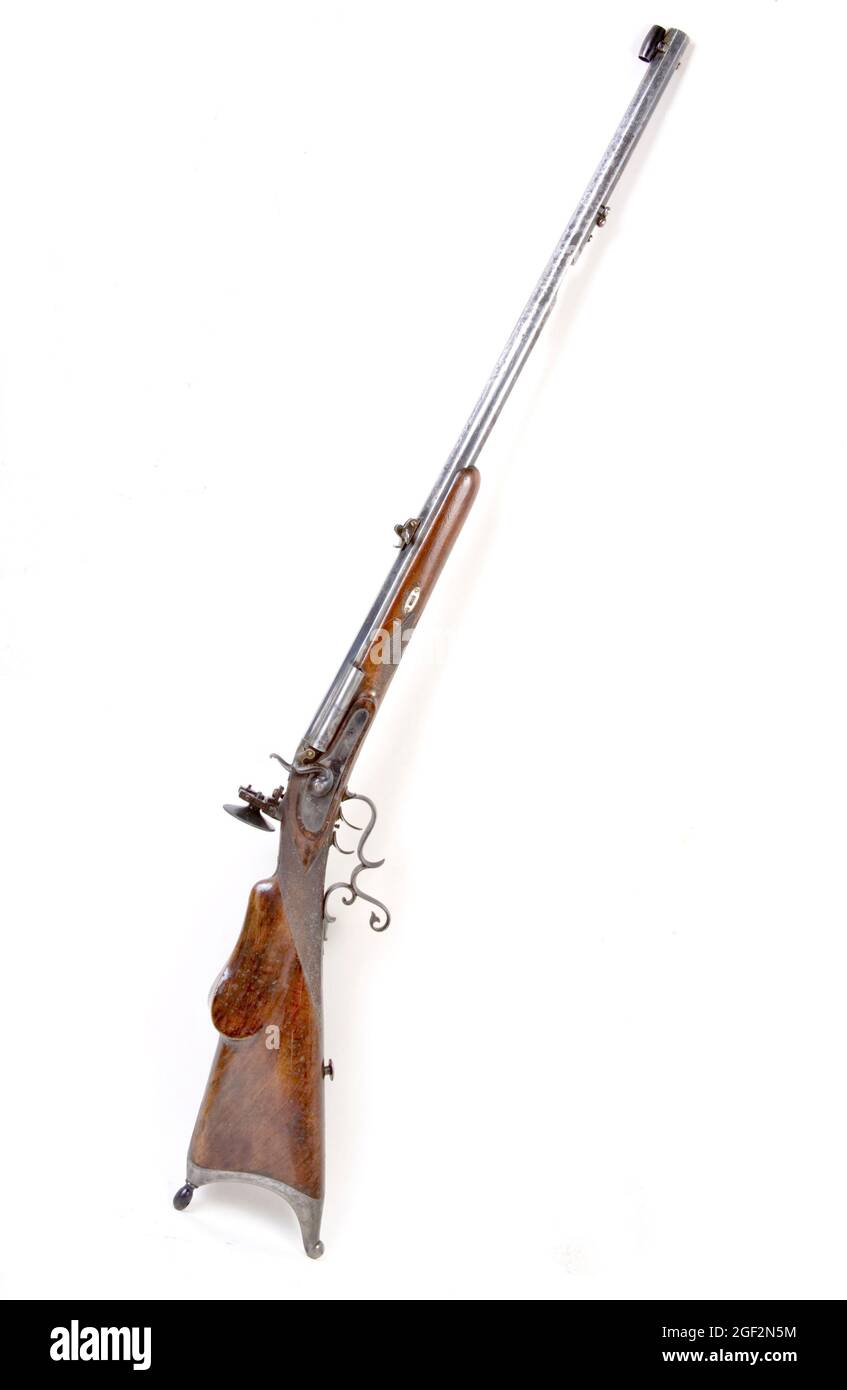old target rifle with rear sight 4mm Stock Photo