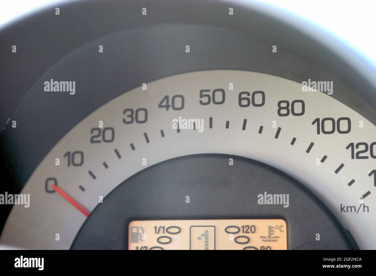 tacho in the car shows zero Stock Photo Alamy