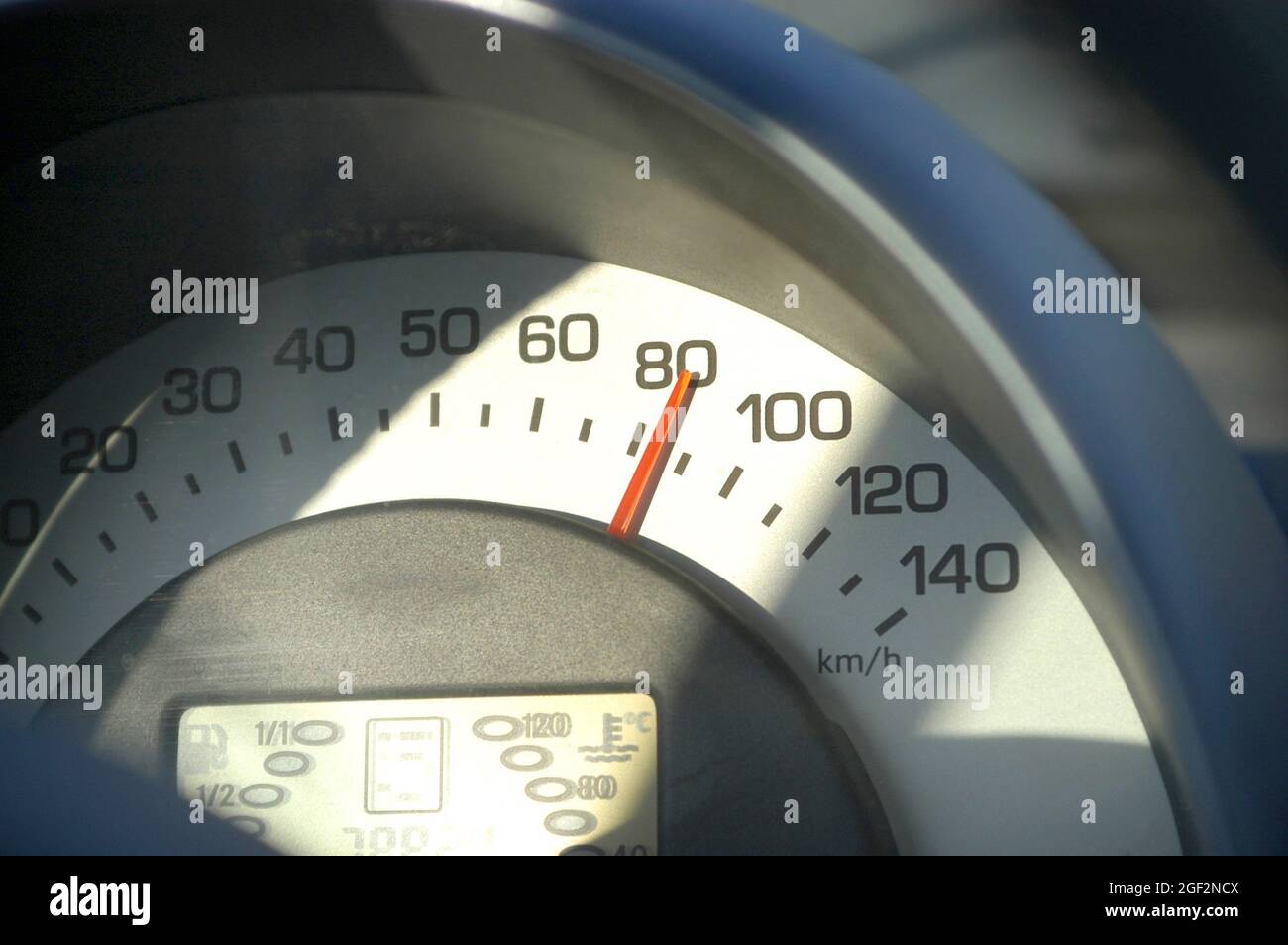 tacho in the car shows 80 km/h Stock Photo Alamy