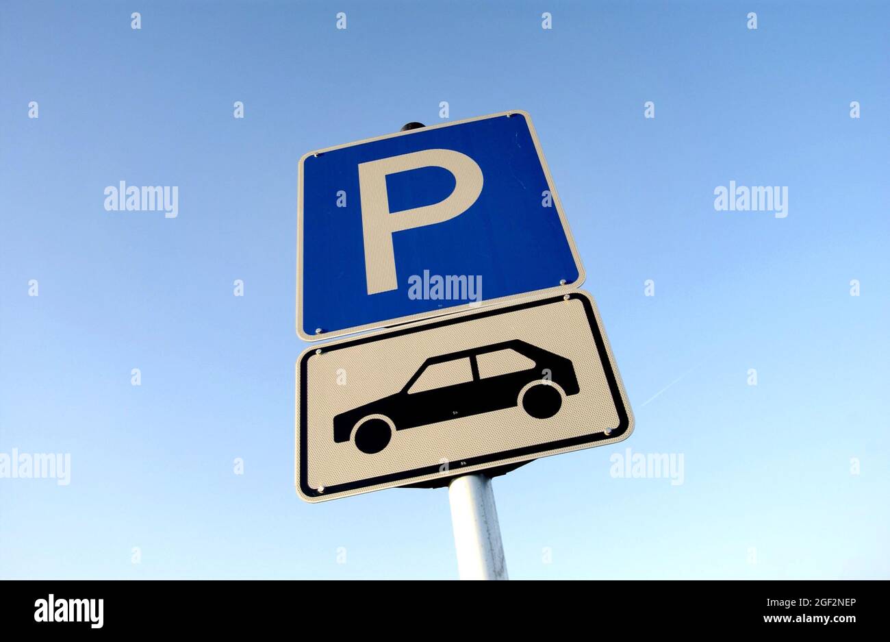 sign parking area for PKW, Germany Stock Photo