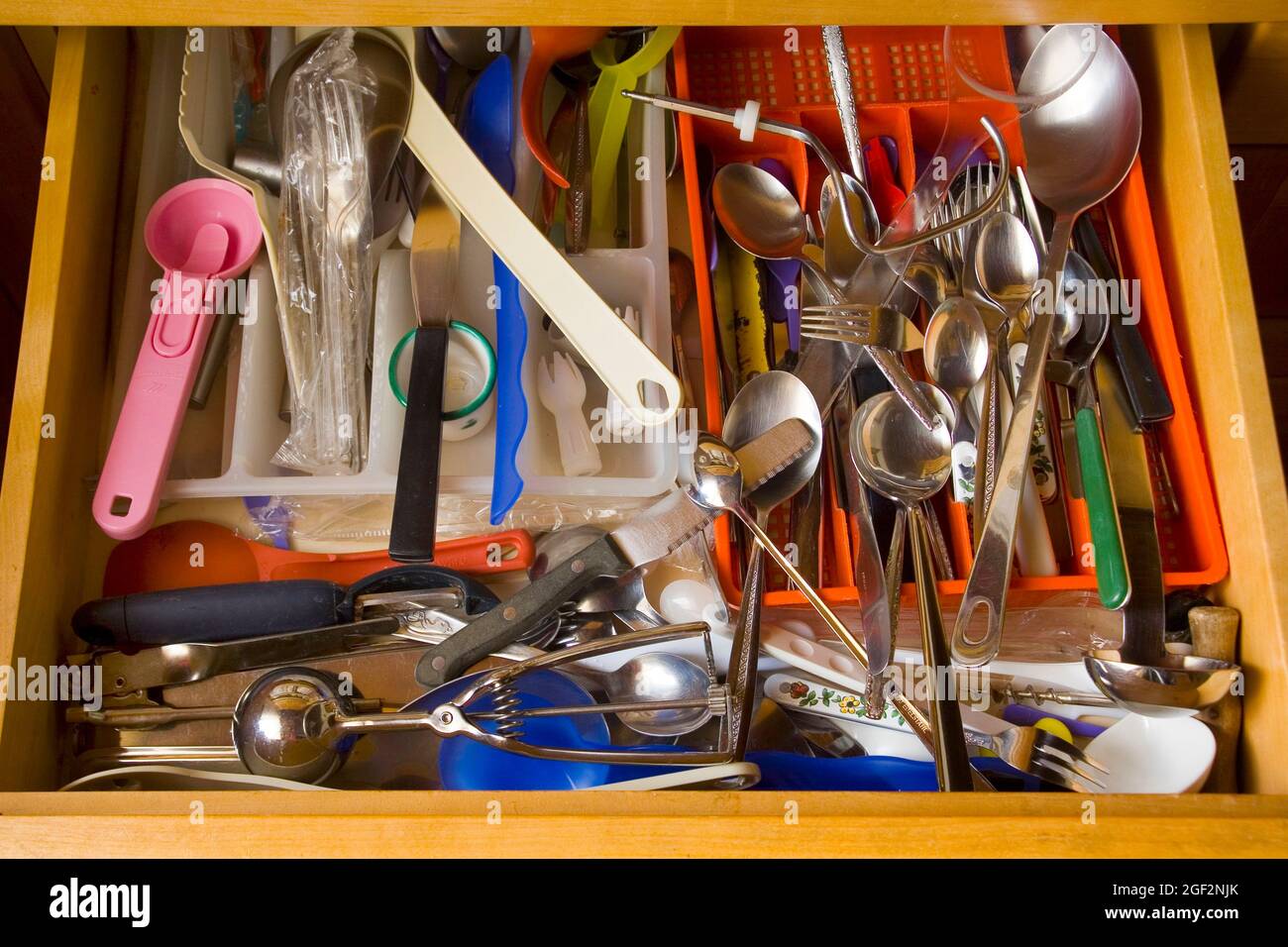 orderless cutlery drawer Stock Photo Alamy