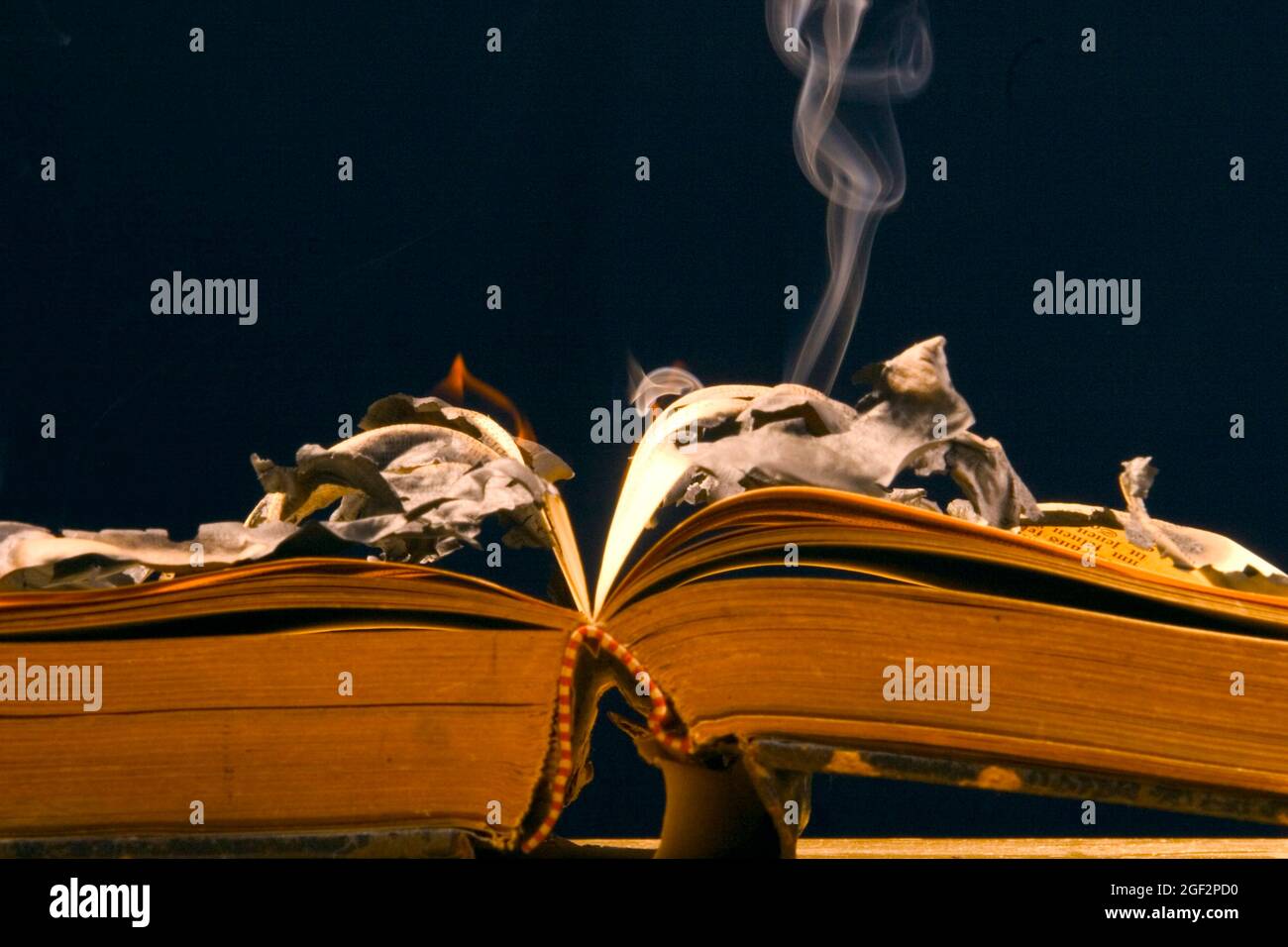 open burned book Stock Photo