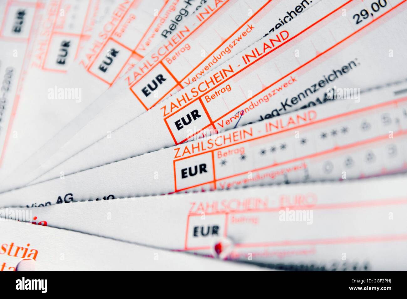 payment slips, Austria Stock Photo