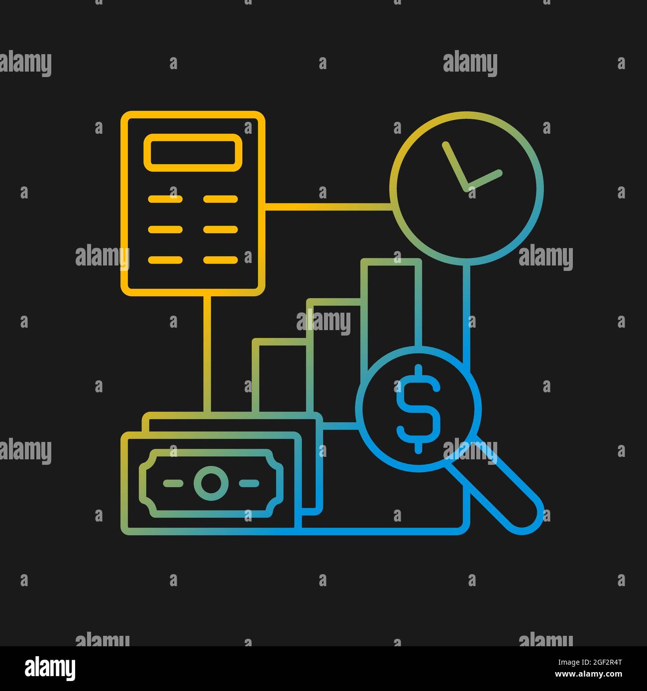 Financial management gradient vector icon for dark theme Stock Vector ...