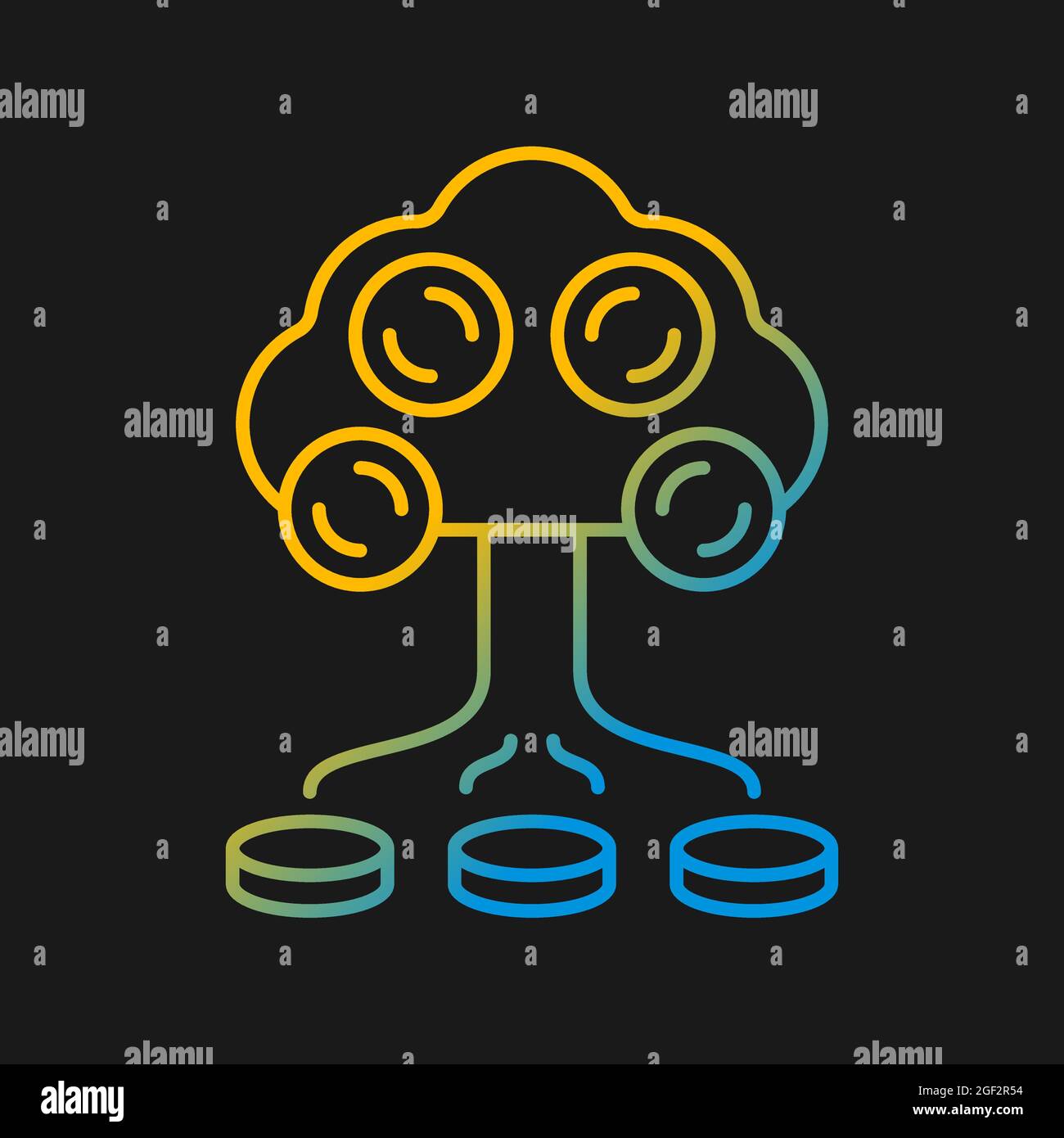Investing gradient vector icon for dark theme Stock Vector