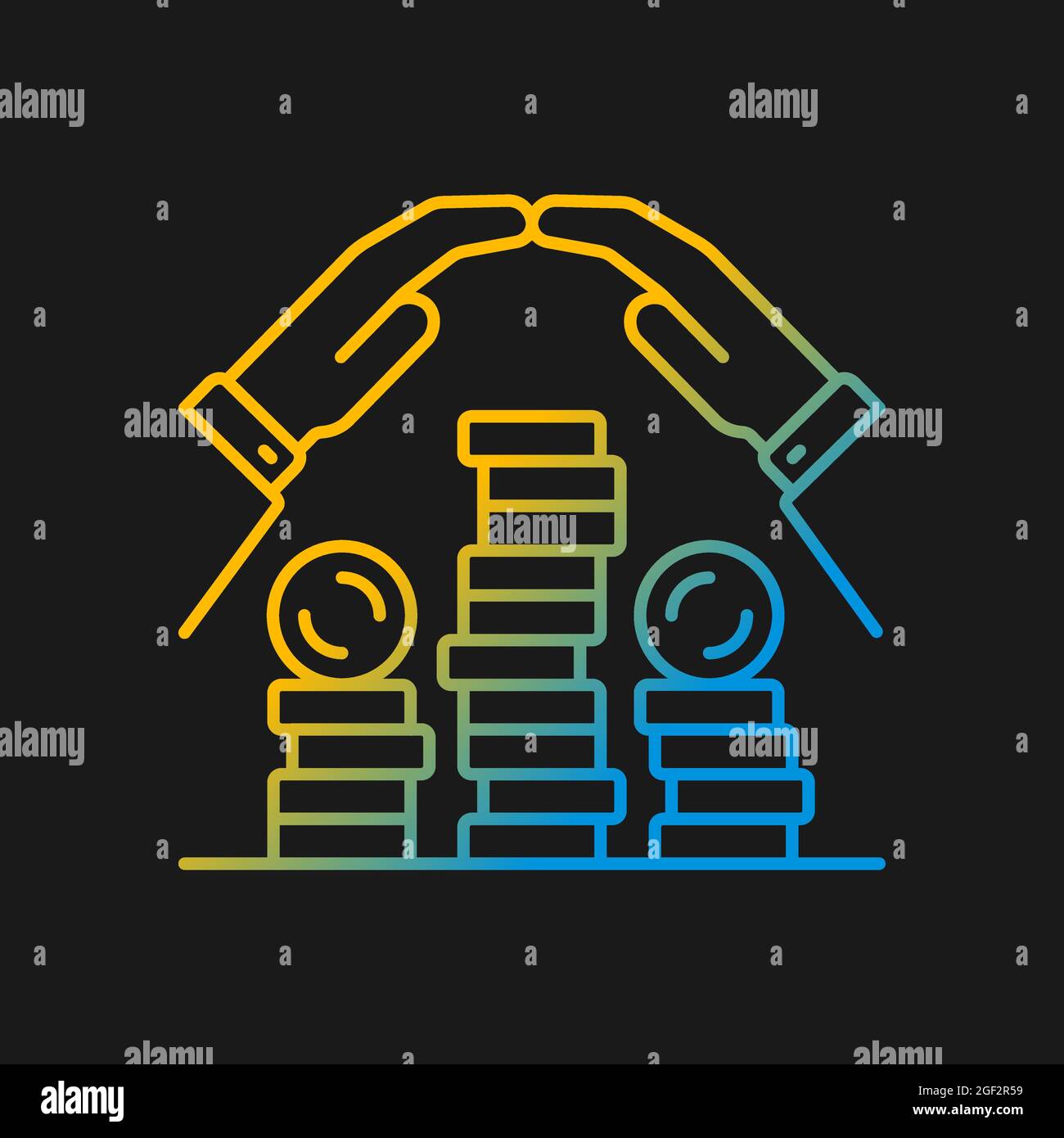 Savings gradient vector icon for dark theme Stock Vector