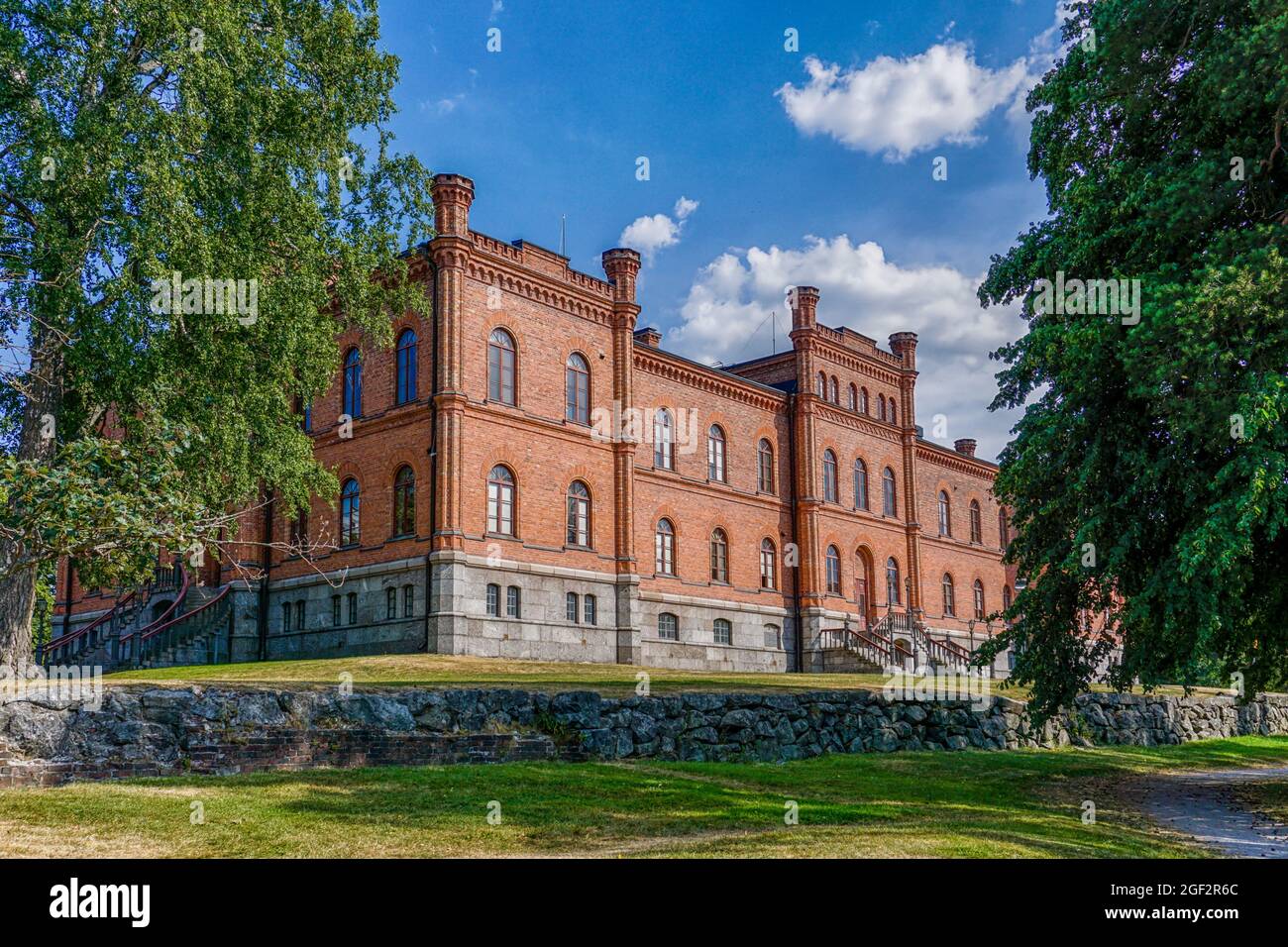 Vaasa, Finland: 28 July, 2021: view of the Vaasa Court of Appeals red brick building Stock Photo