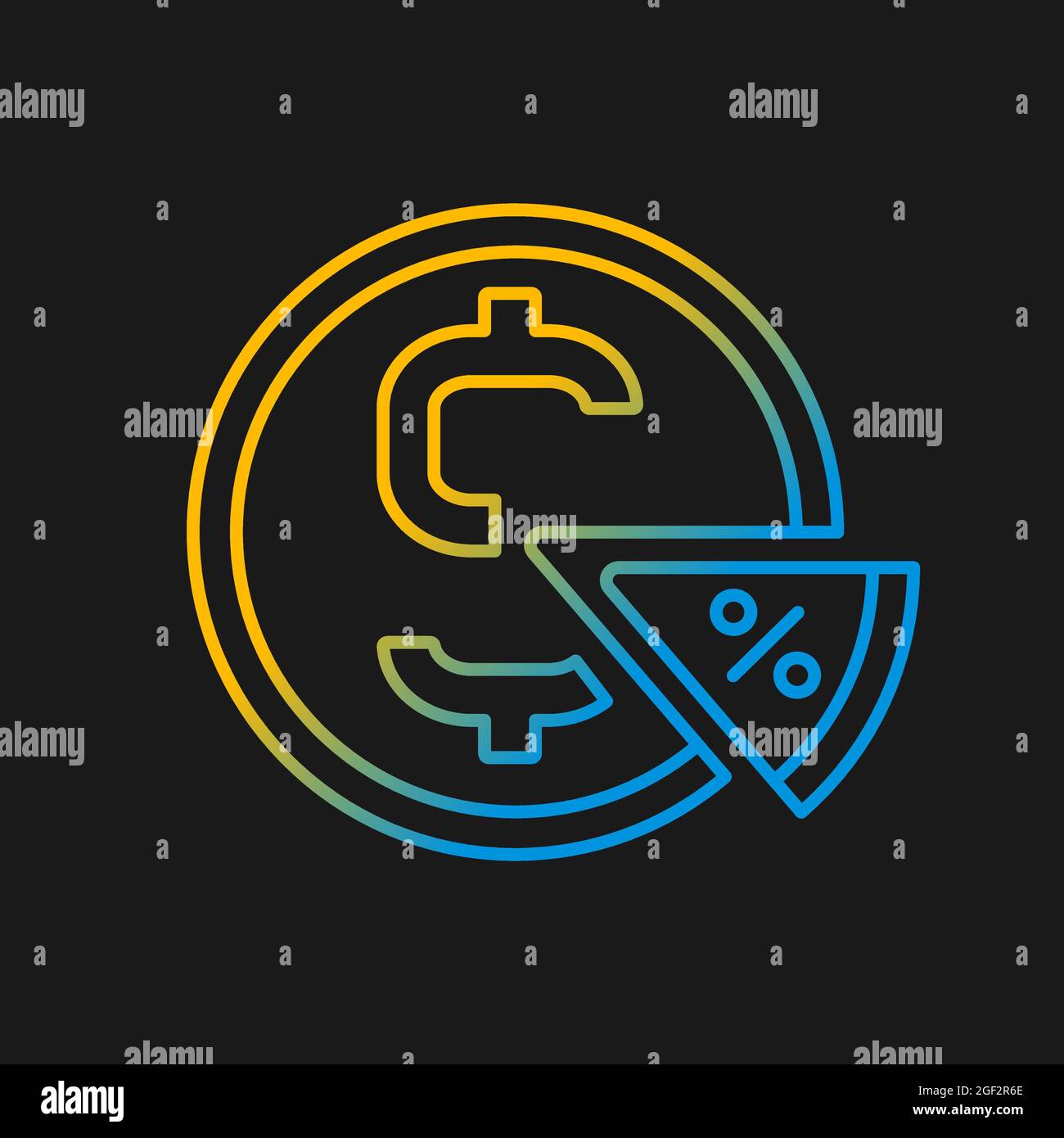 Taxation gradient vector icon for dark theme Stock Vector