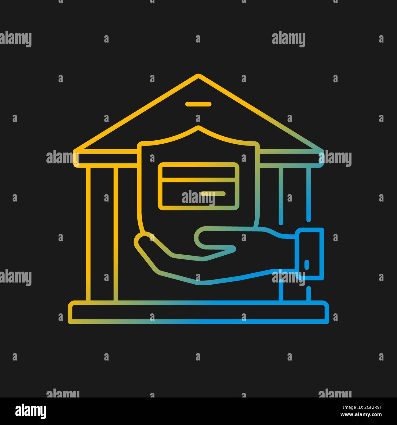 Bank account gradient vector icon for dark theme Stock Vector