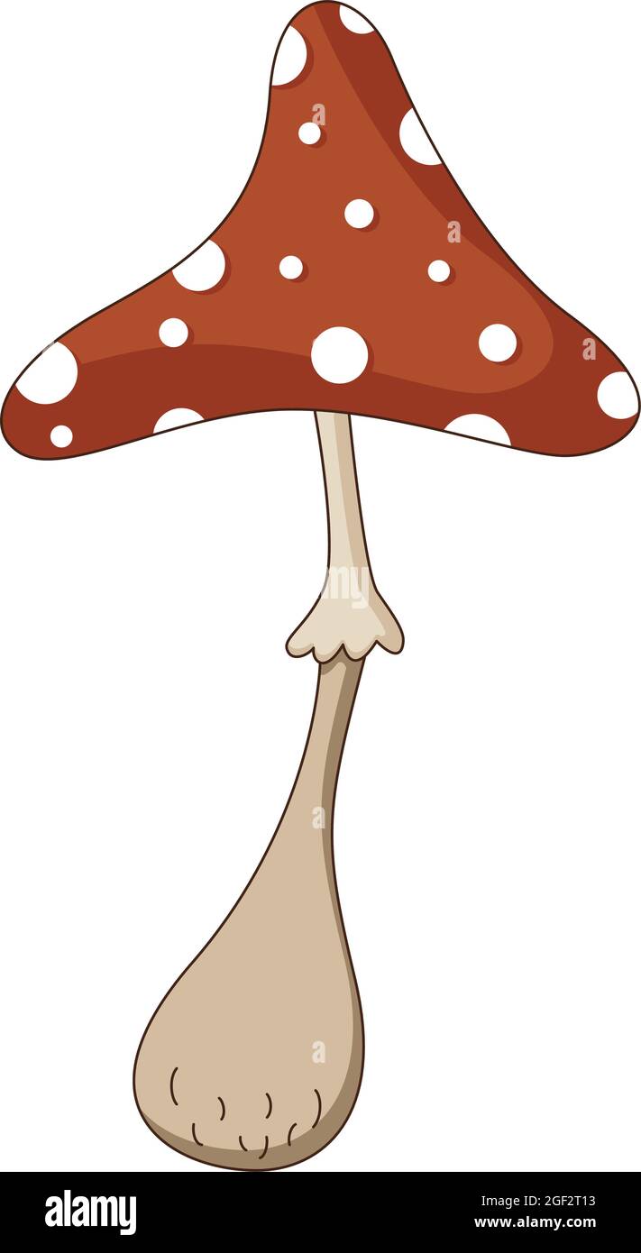 Vector Illustration of Poisoned Mushroom in a Flat Style. Vector Illustration Stock Vector