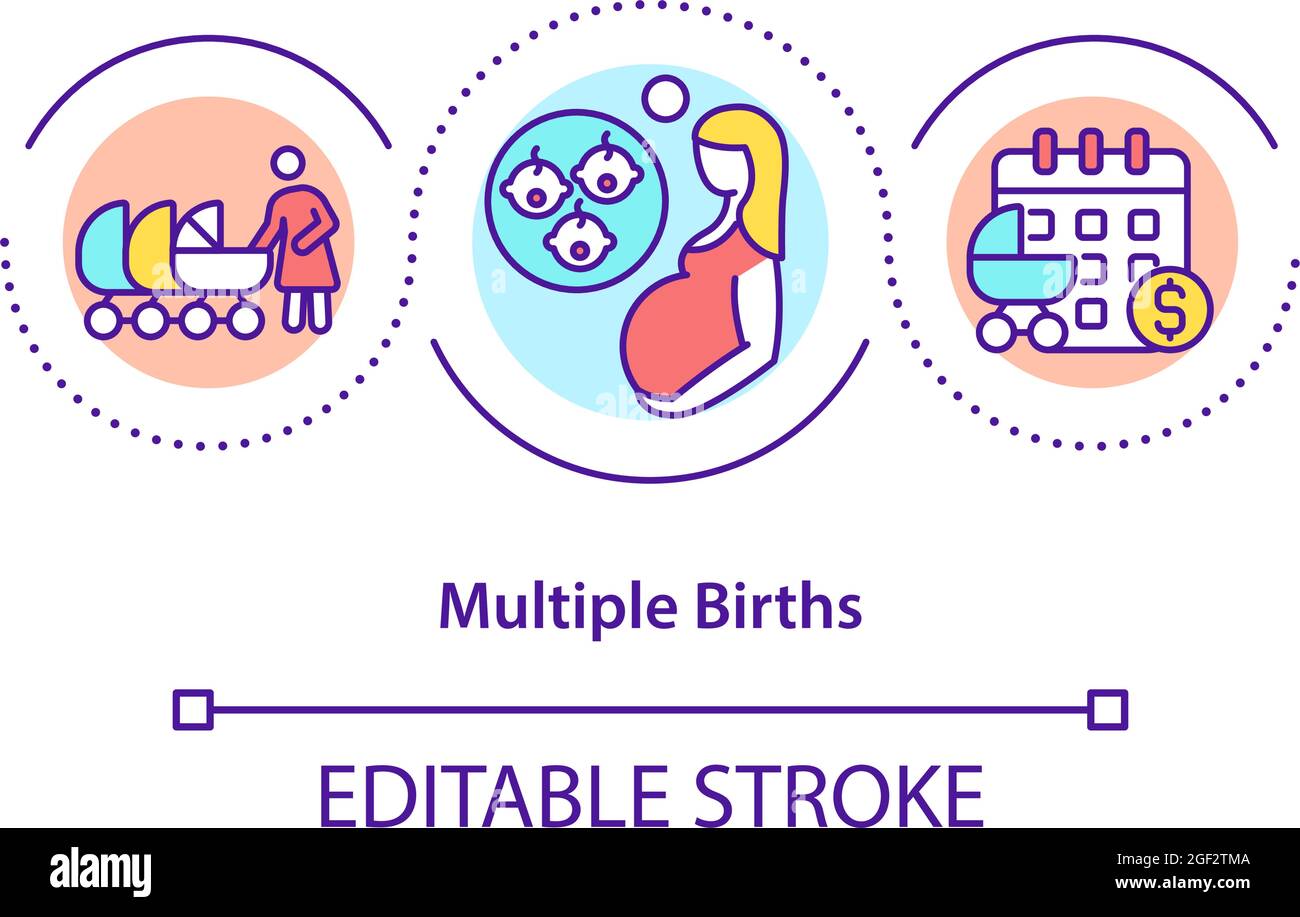 Multiple births concept icon Stock Vector
