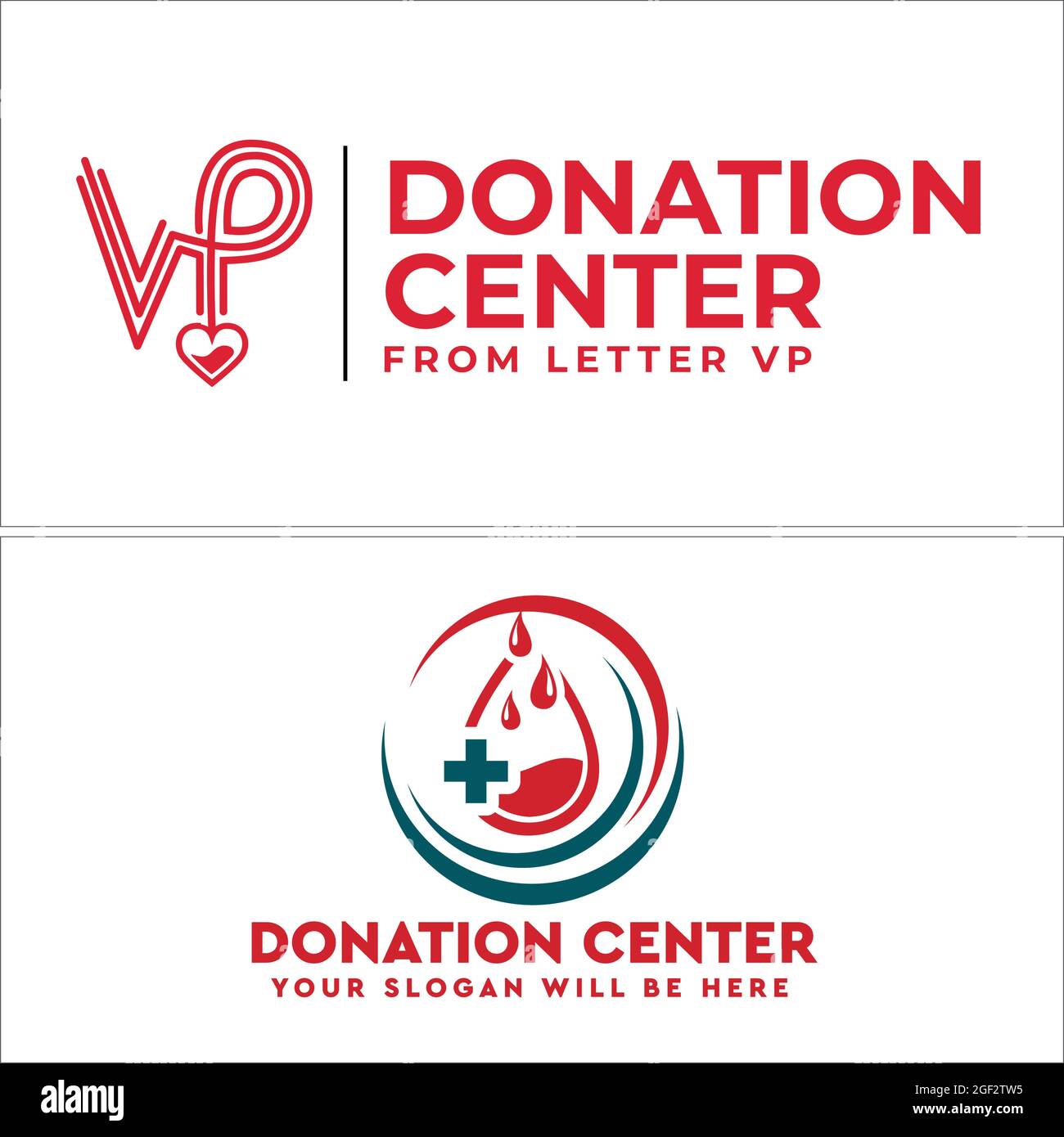 Blood donation center logo design Stock Vector