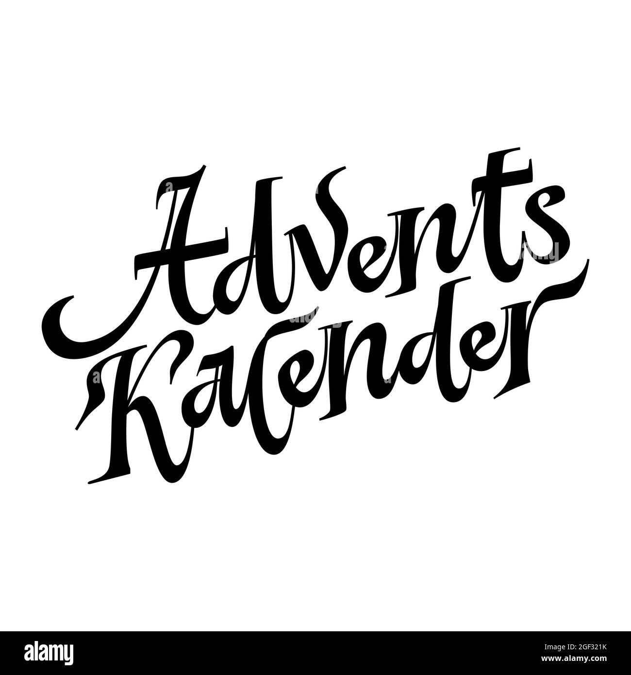 Advents Calendar German Lettering. Advent Calendar Hand-Written Phrase. Vector illustration isolated on white. Cute classic Christmas calligraphy Stock Vector