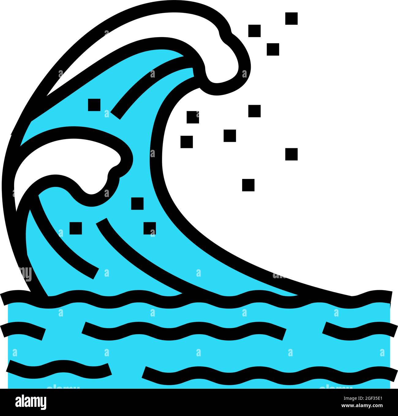 wave sea color icon vector illustration Stock Vector Image & Art - Alamy