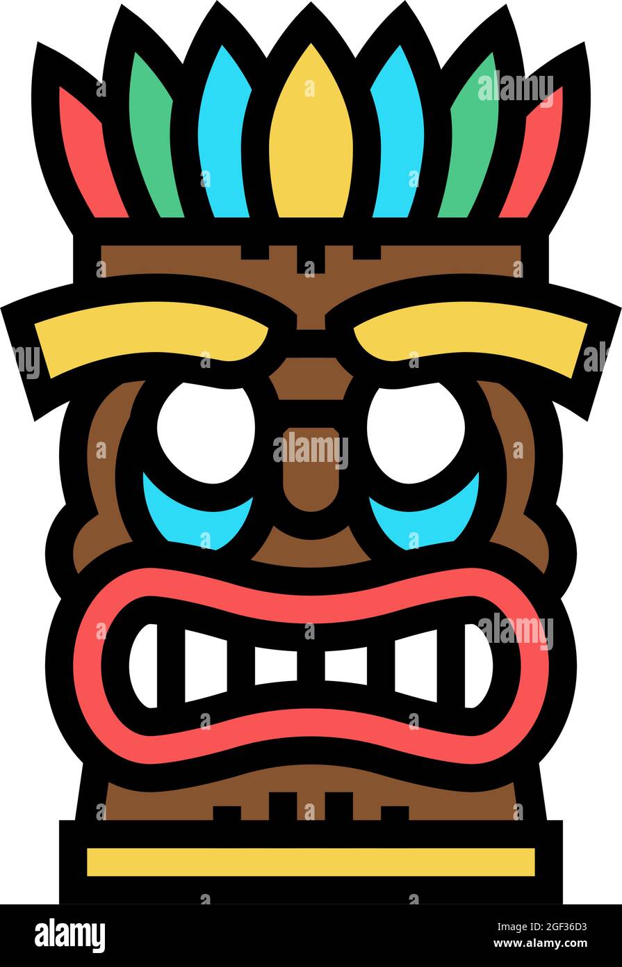 tiki mask color icon vector illustration Stock Vector Image & Art - Alamy
