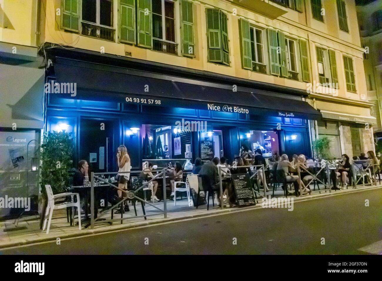 Nice, France, Street Scenes, People at Tables, French Bistro Restaurant