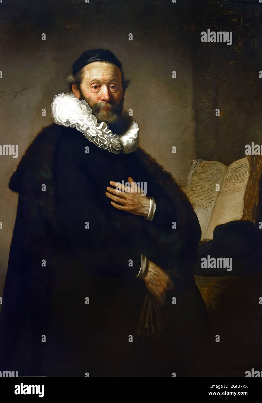 Portrait of Johannes Wtenbogaert 1633  Rembrandt Harmenszoon van Rijn 1606–1669  Dutch The Netherlands Stock Photo