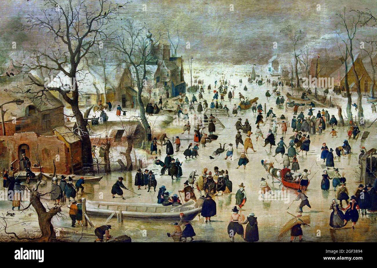 hendrick avercamp winter landscape with ice skaters