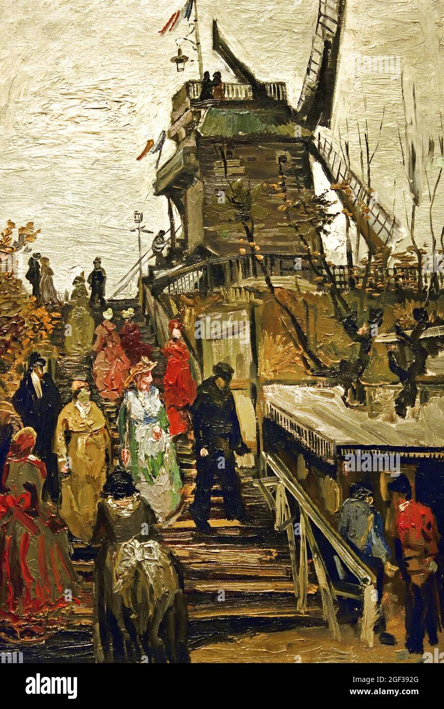 The Mill Le Blute Fin by  Vincent van Gogh 1853-1890 Dutch the Netherlands (Mill in Paris on the Montmartre hill.) Born,Vincent Stock Photo