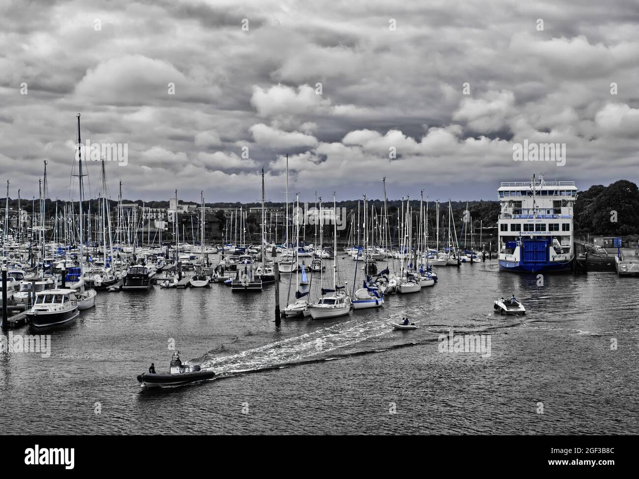 Lymington marina and ferry terminal Stock Photo