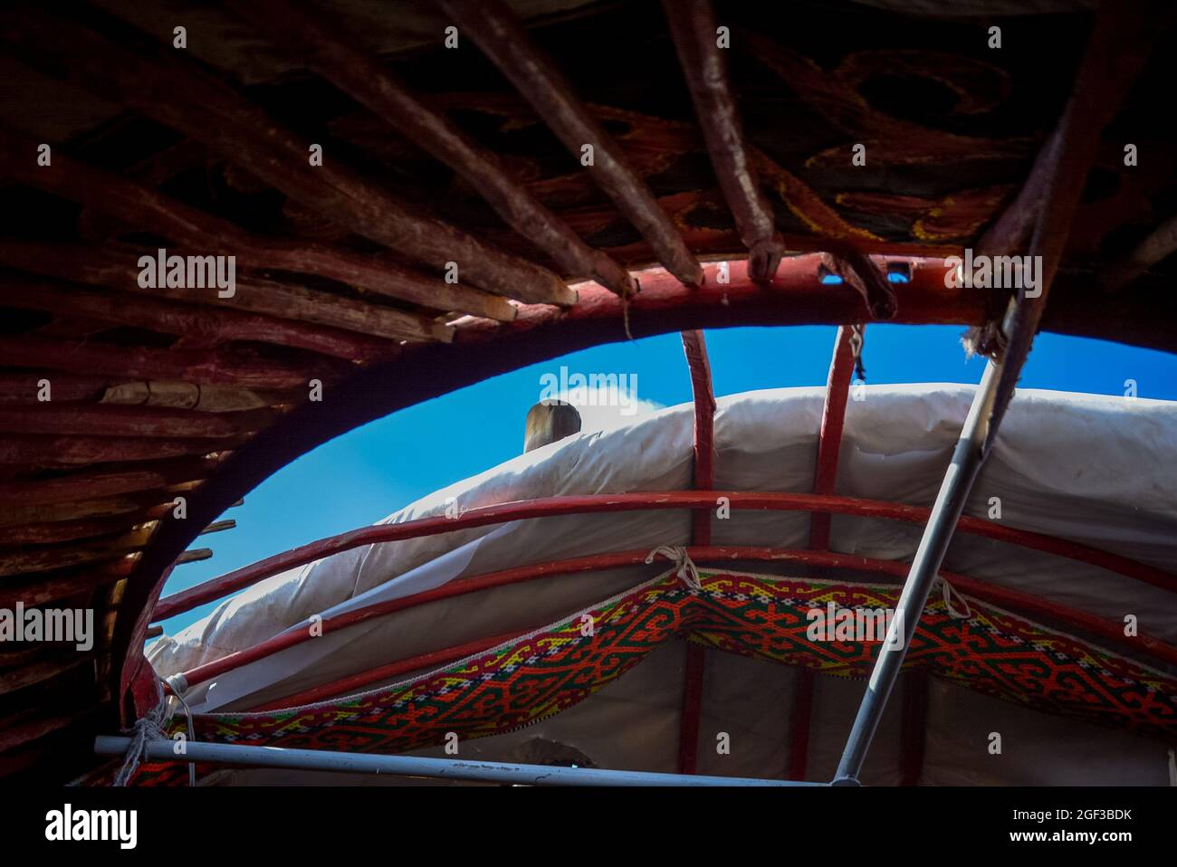 Mongolian yurt gers interior in western Mongol Stock Photo - Alamy