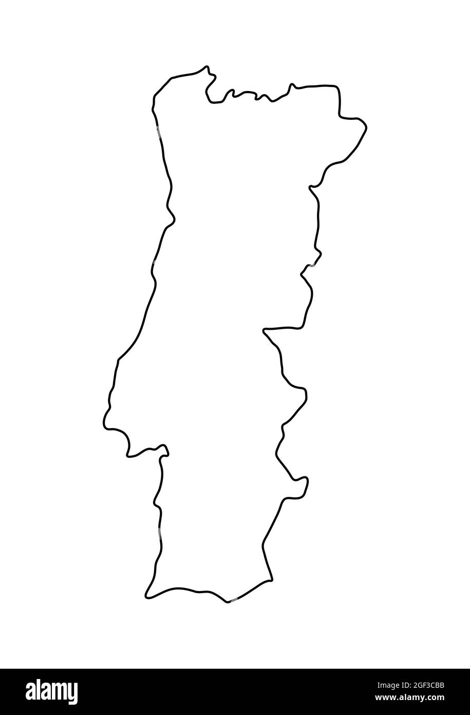 Portugal Map Outline Graphic Freehand Drawing on White Background. Ve  Ilustração do Vetor - Ilustração de colorido, contorno: 145088102