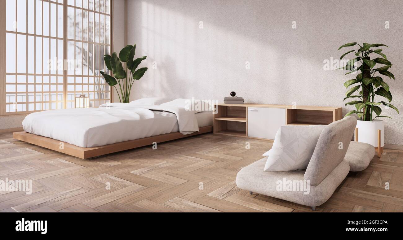 Modern bedroom japanese style.3D rendering Stock Photo Alamy