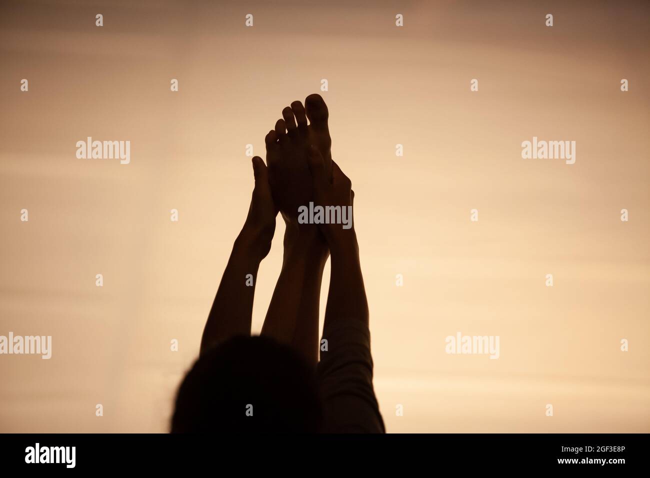 dancers feet movement in contact improvisation blurred Stock Photo