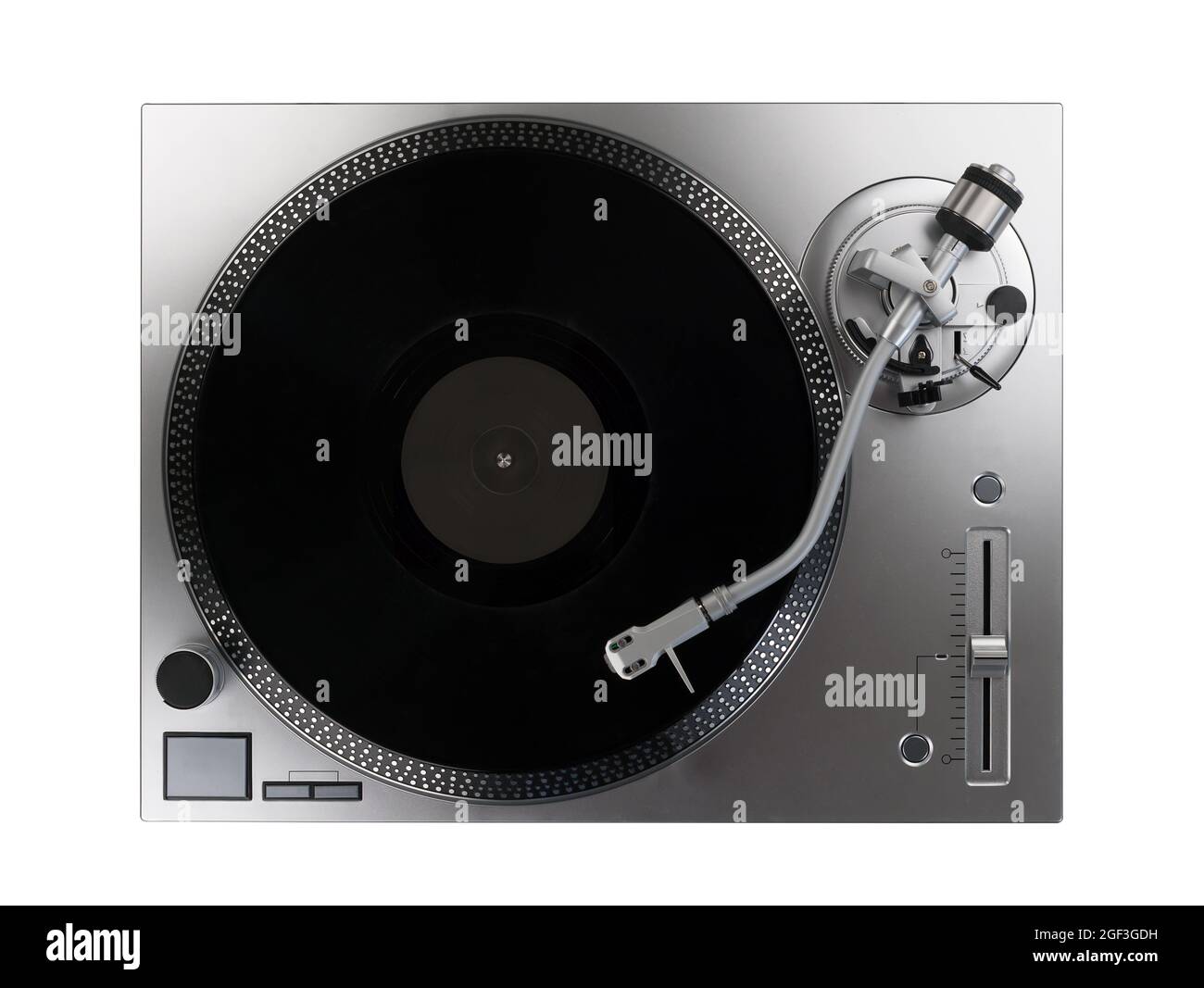 top view of a turntable on white background Stock Photo