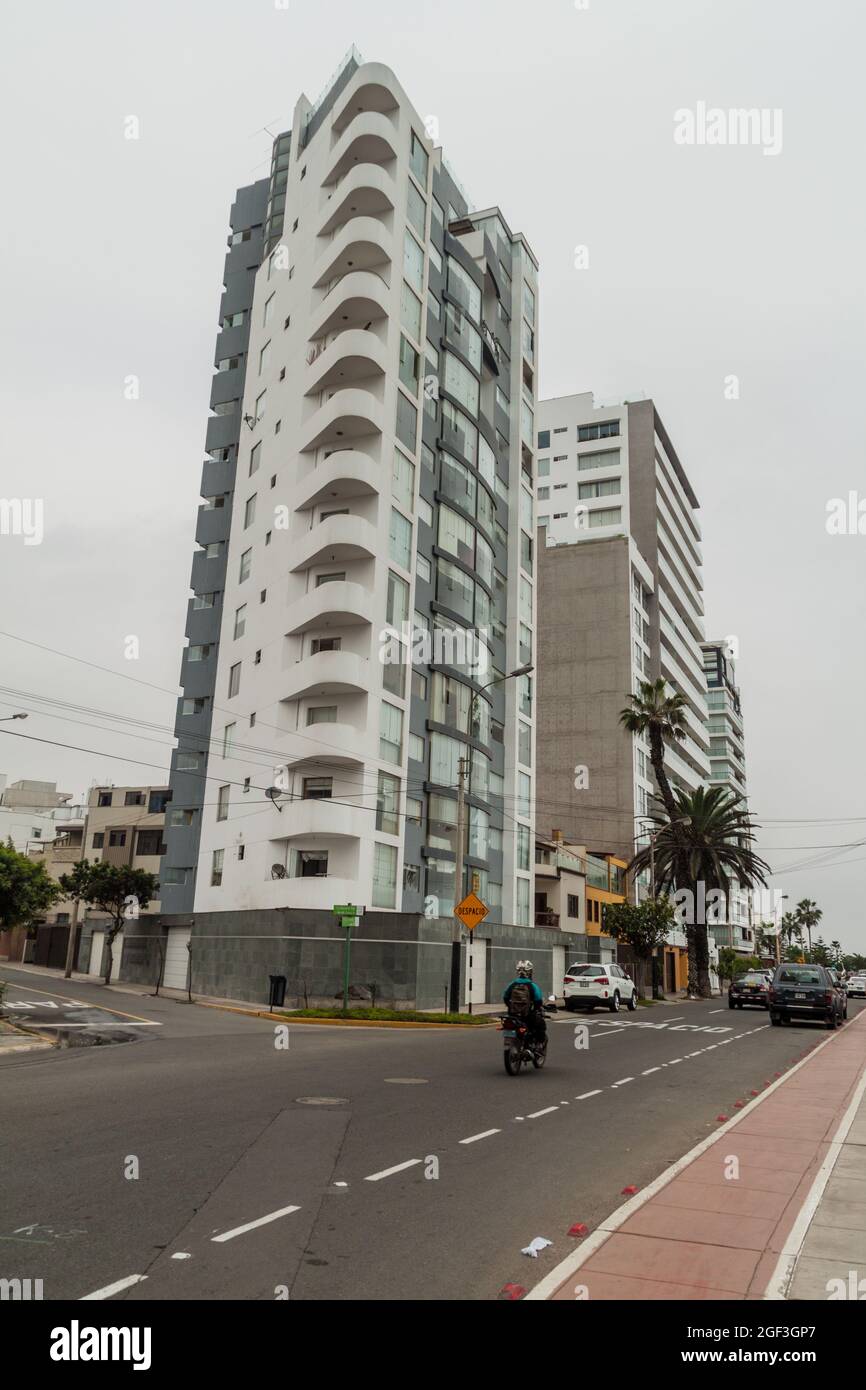 LIMA, PERU JUNE 4, 2015 High apartment buildings in Miraflores