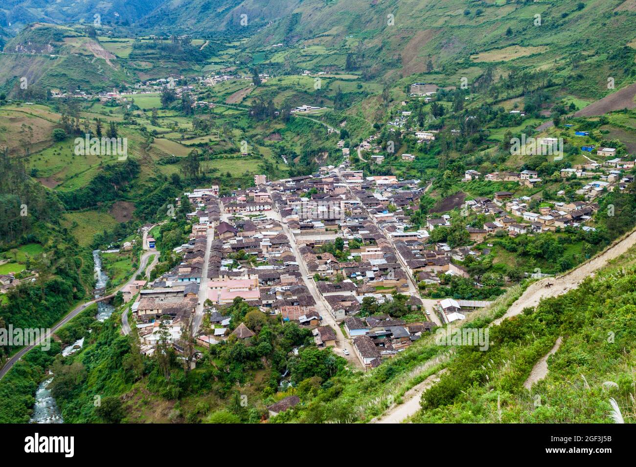 Aerial view of Leimebamba, Peru Stock Photo Alamy
