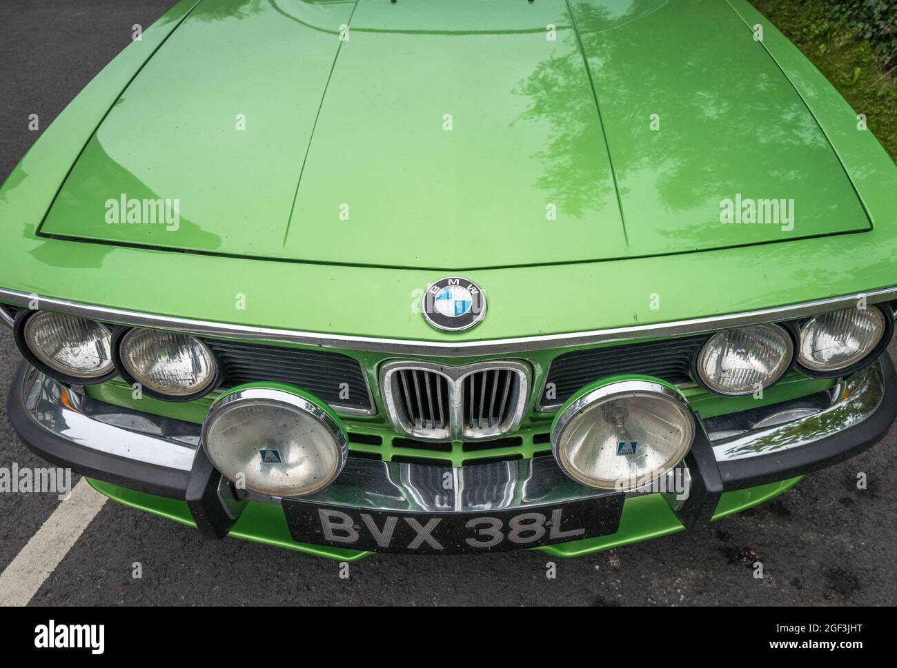 Light green BMW 3.0 CLS two door sports car Stock Photo Alamy