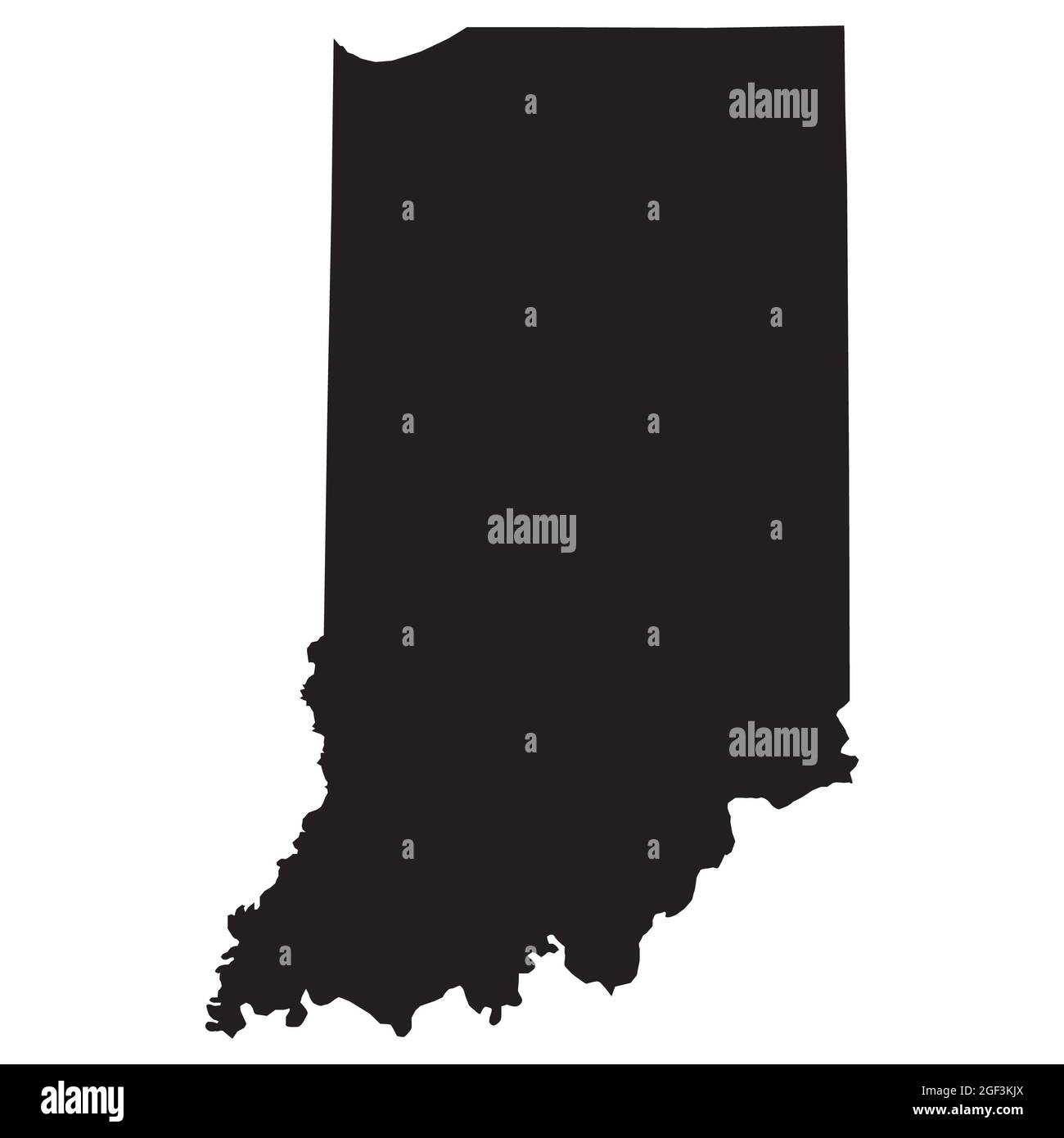 Indiana map on white background. Indiana State map sign. Map of Indiana state of the United States. flat style. Stock Photo