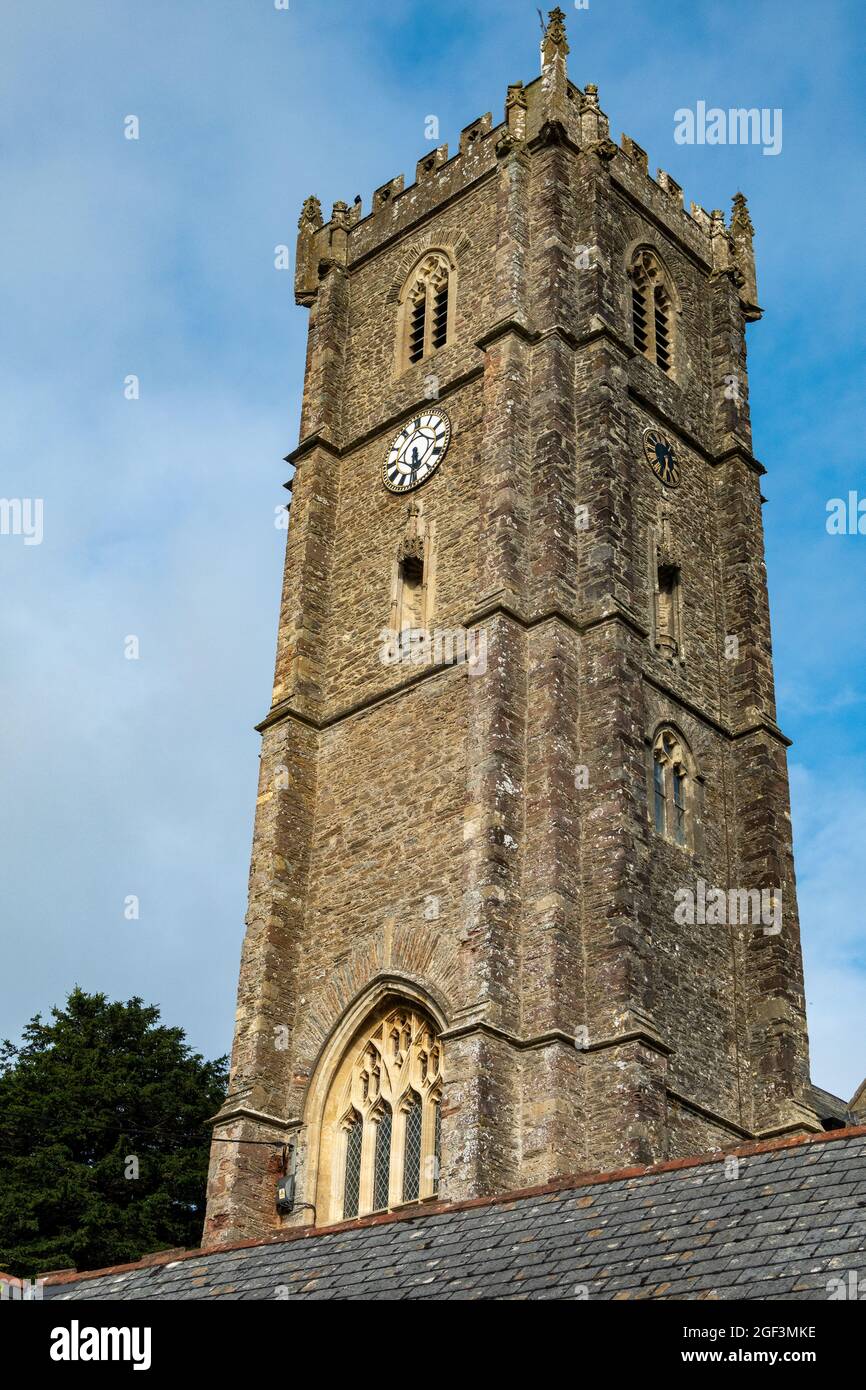 BERRYNARBOR, DEVON, UK - AUGUST 17 : View of St Peters church in Berrynarbor in Devon on August 17, 2021 Stock Photo