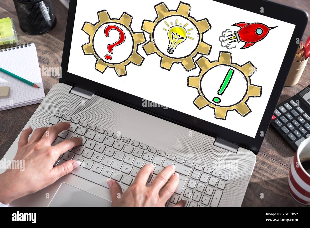 Problem solving concept shown on a laptop screen Stock Photo - Alamy