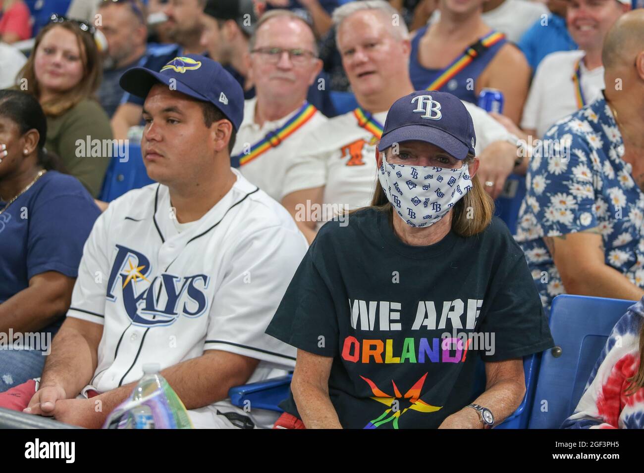 St. Petersburg, FL. USA; Tampa Bay Rays fans celebrating Pride