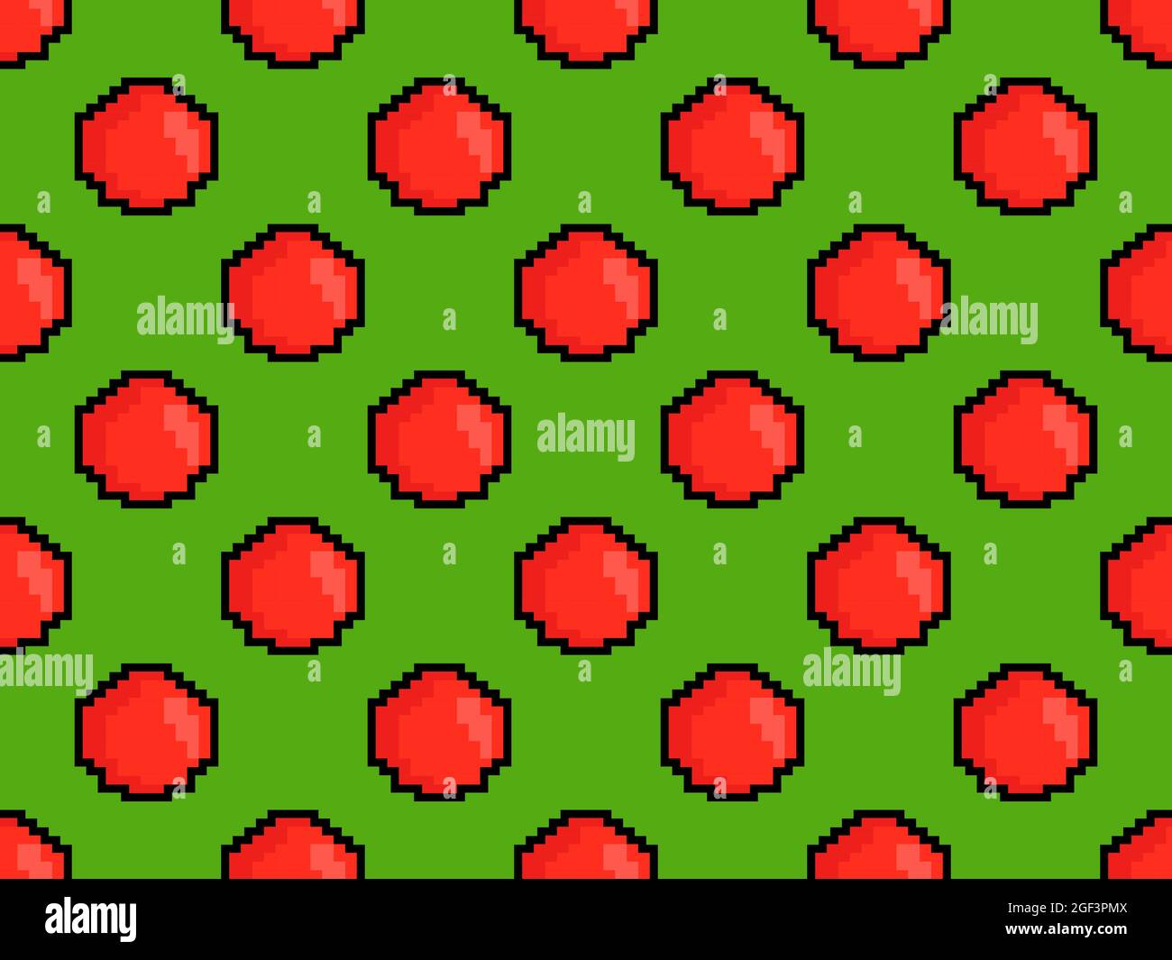 Tomatoes seamless pattern in pixel art style. 8 bit red tomatoes in 2D ...